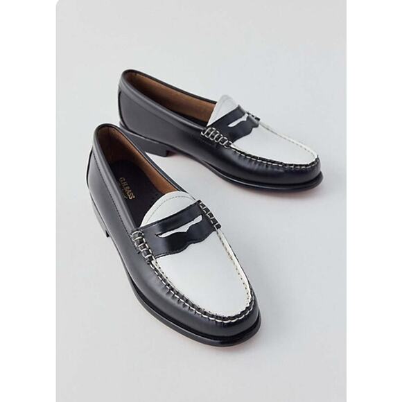 G.H. Bass & Co. Shoes - G.H.BASS & CO. Women's Whitney Easy Weejuns® Loafers Black White Leather 9.5 NIB